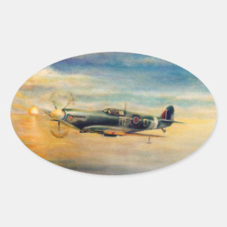 Pegatina Ovalada Arte de aviación