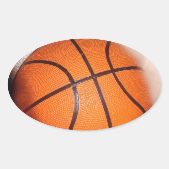 Pegatina Ovalada Arte de baloncesto (Anverso)
