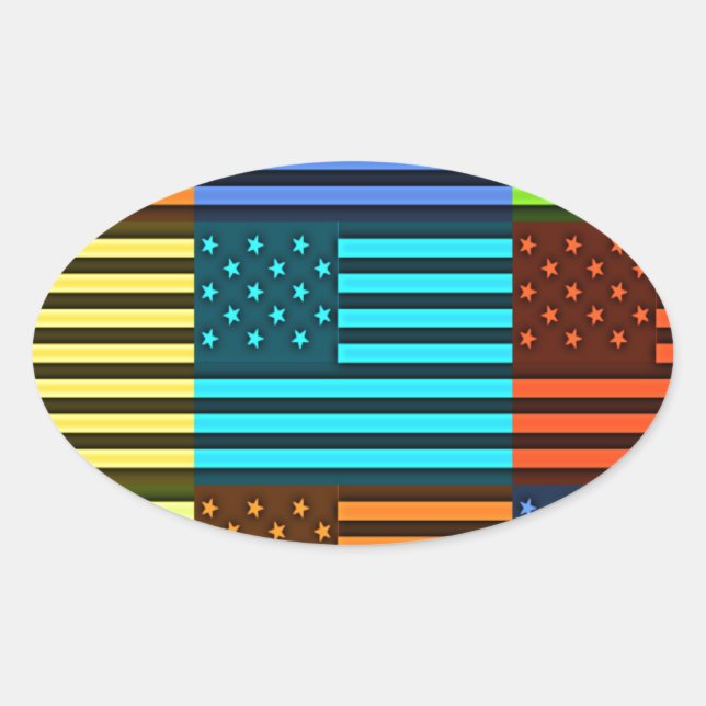 Pegatina Ovalada Arte de patrones vectoriales comprobados de bander (Anverso)