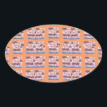 Pegatina Ovalada Arte único y elegante con patrón de corazón para t<br><div class="desc">Arte Única y Elegante con Patrón de Corazones para Todas las Edades</div>