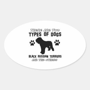 Pegatina Ovalada artículos rusos negros del regalo del terrier