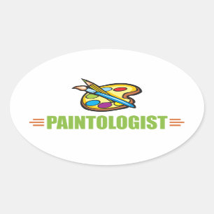 Pegatina Ovalada Artista gracioso