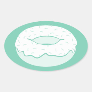 Pegatina Ovalada aspersión de donut