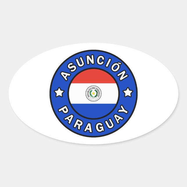 Pegatina Ovalada Asunción Paraguay (Anverso)