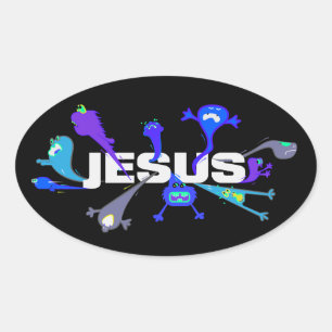 Pegatina Ovalada Asustadas Noches de Jesús