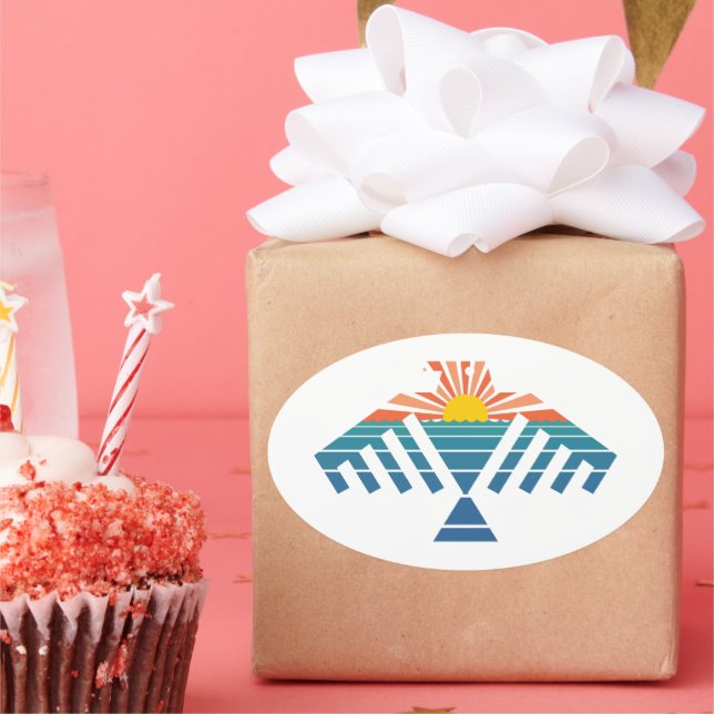 Pegatina Ovalada atardecer (Fiesta)