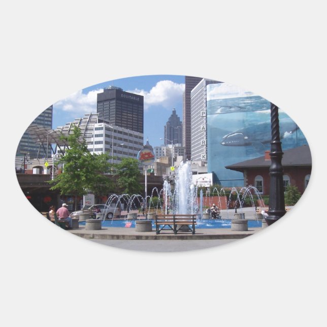 Pegatina Ovalada Atlanta (Anverso)