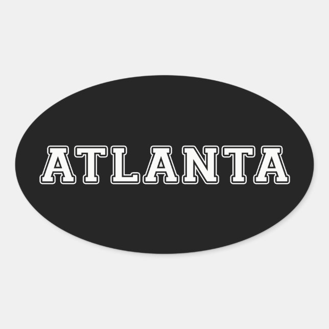 Pegatina Ovalada Atlanta Georgia (Anverso)