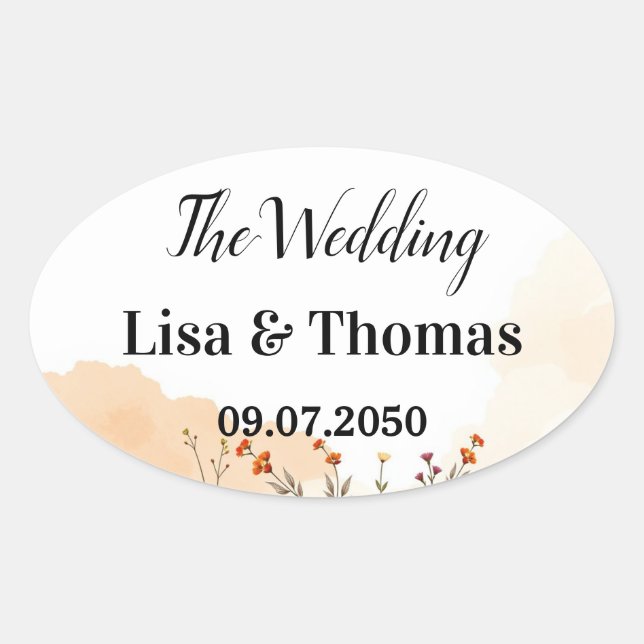 Pegatina Ovalada Atrapasueños Macrame Boda (Anverso)