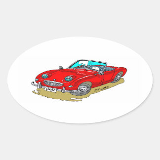 Pegatina Ovalada Austin-Healey Sprite