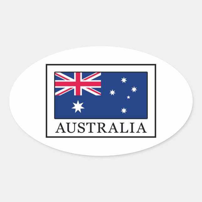 Pegatina Ovalada Australia (Anverso)