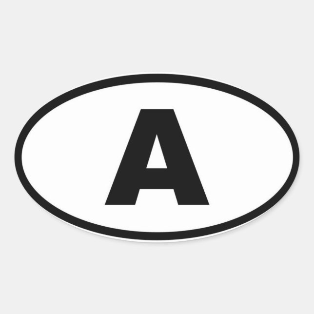 Pegatina Ovalada Austria - A - Europeo (Anverso)