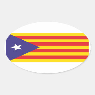 Pegatina Ovalada Autoadhesivo Bandera Catalana “Serenya "