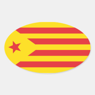 Pegatina Ovalada Autoadhesivo Bandera Catalana “Serenya "