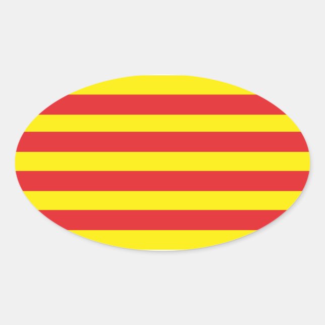 Pegatina Ovalada Autoadhesivo Bandera Catalana “Serenya " (Anverso)