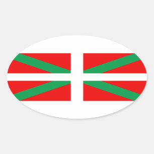 Pegatina Ovalada Autoadhesivo Bandera Vasca “Ikkurina "