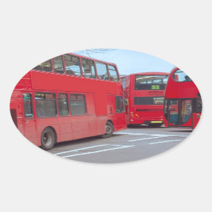 Pegatina Ovalada Autobús de Londres
