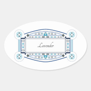Pegatina Ovalada Autocollant avec étiquette rétro Lavender
