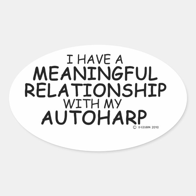 Pegatina Ovalada Autoharp de relación significativa (Anverso)