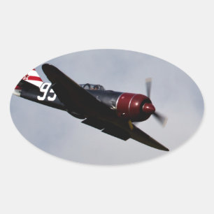 Pegatina Ovalada Avión