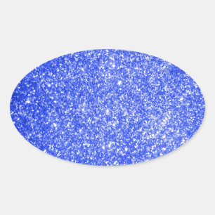 Pegatina Ovalada Azul Brillo