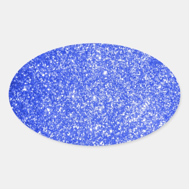 Pegatina Ovalada Azul Brillo (Anverso)