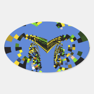 Pegatina Ovalada Azul M