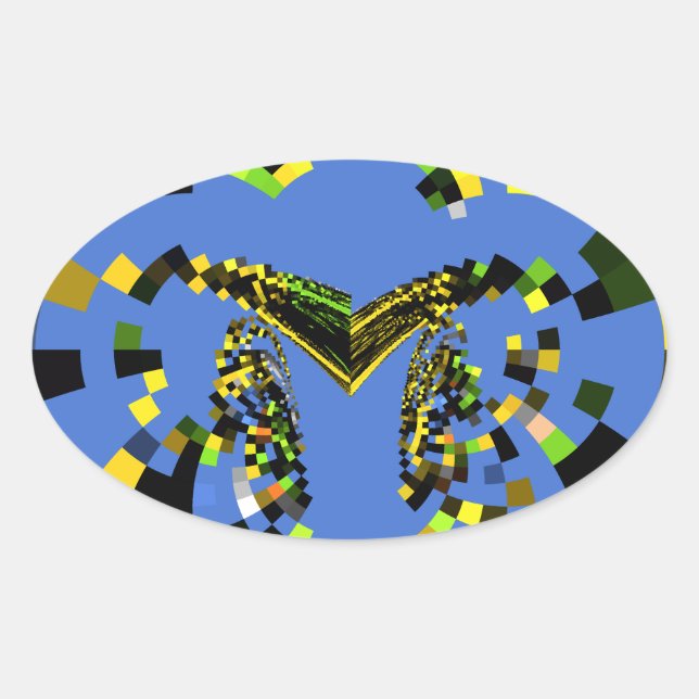 Pegatina Ovalada Azul M (Anverso)