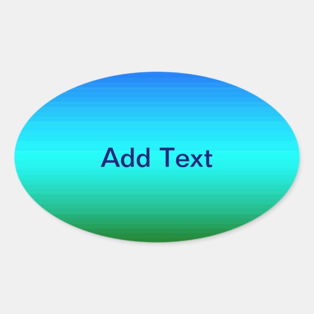 Pegatina Ovalada Azul marino y degradado verde (Anverso)