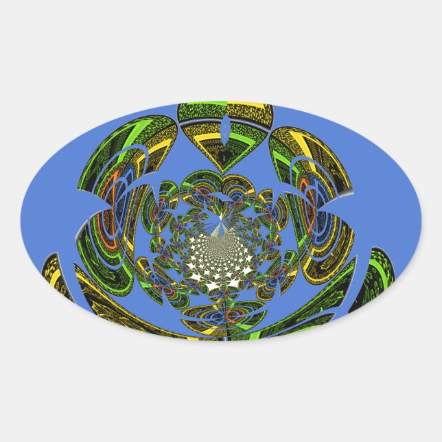 Pegatina Ovalada Azul tradicional (Anverso)