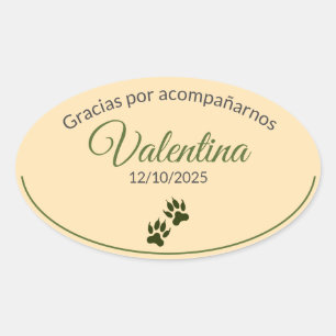 Pegatina Ovalada Baby Shower Safari Editable Minimalista Garritas