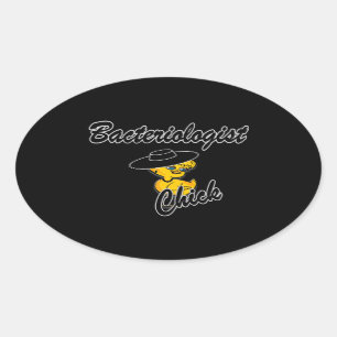 Pegatina Ovalada Bacteriologist Chick #4