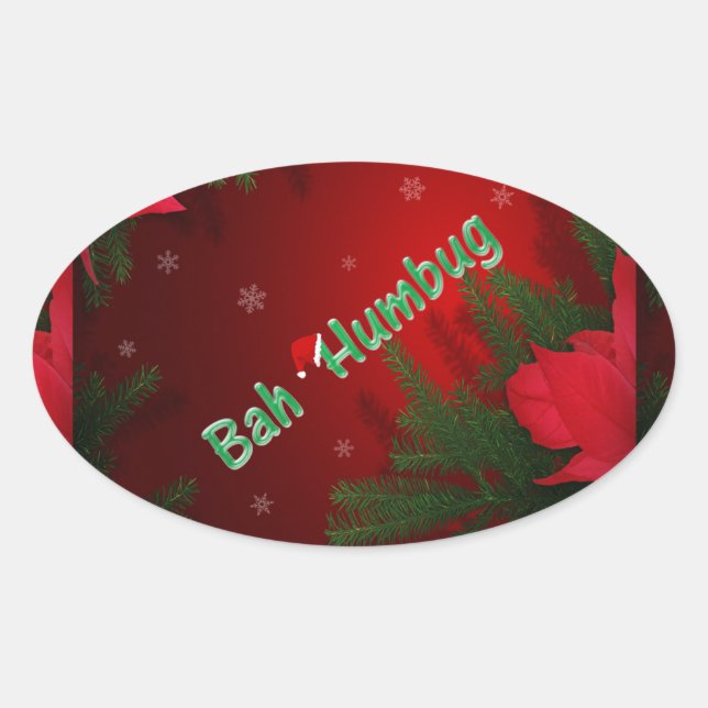 Pegatina Ovalada Bah Humbug (Anverso)