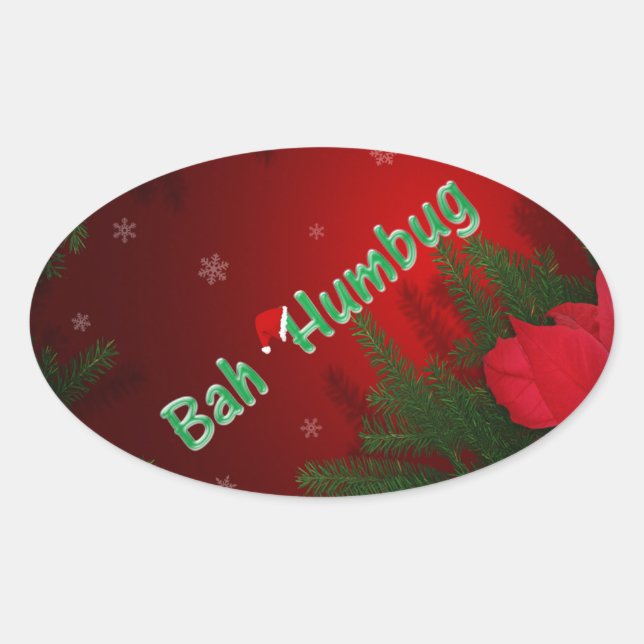 Pegatina Ovalada Bah Humbug (Anverso)