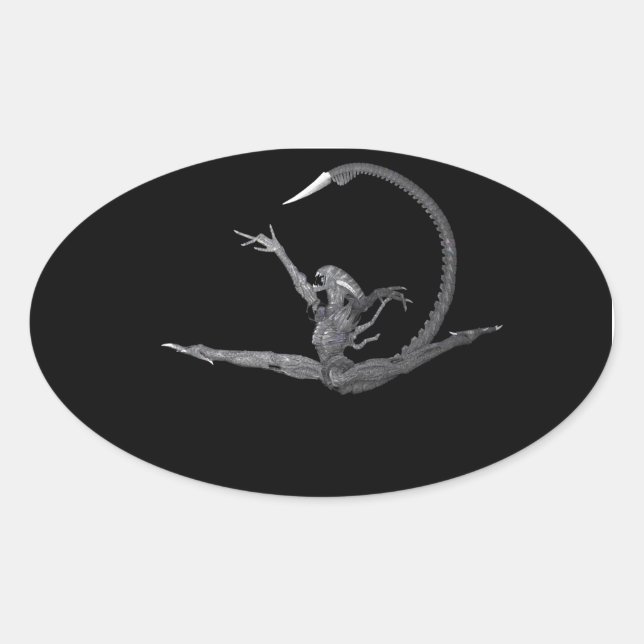 Pegatina Ovalada Bailarín de ballet del espacio exterior (Anverso)