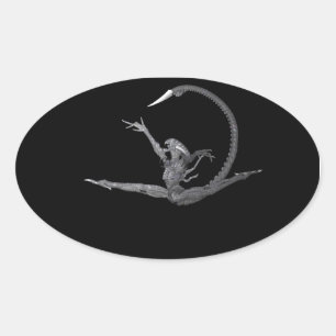 Pegatina Ovalada Bailarín de ballet desde el espacio