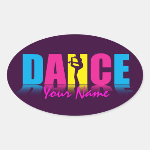 Pegatina Ovalada Bailarín de danza personalizado