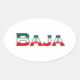 Pegatina Ovalada Baja México (logotipo de texto)