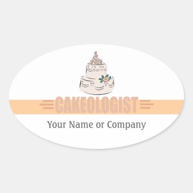 Pegatina Ovalada Baker humorístico (Anverso)