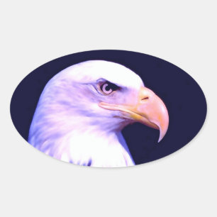 Pegatina Ovalada Bald Eagle