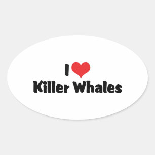 Pegatina Ovalada Ballenas asesinas que amo
