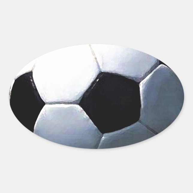 Pegatina Ovalada Balón de fútbol (Anverso)