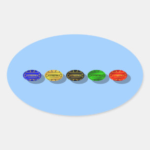 Pegatina Ovalada Baloncestistas de waterpolo y waterpolo