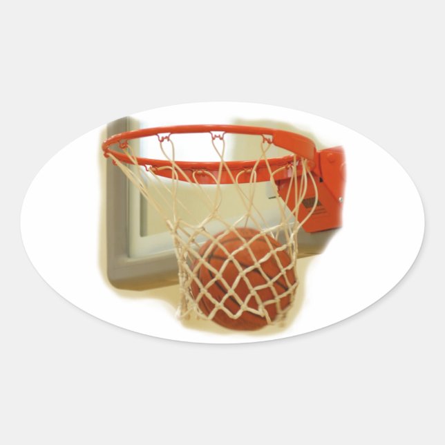Pegatina Ovalada Baloncesto (Anverso)