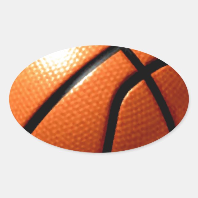 Pegatina Ovalada Baloncesto (Anverso)