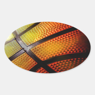 Pegatina Ovalada Baloncesto