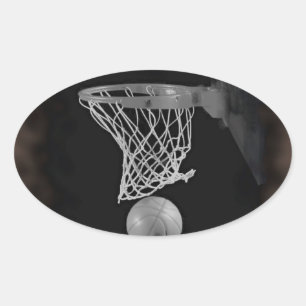 Pegatina Ovalada Baloncesto Sepia