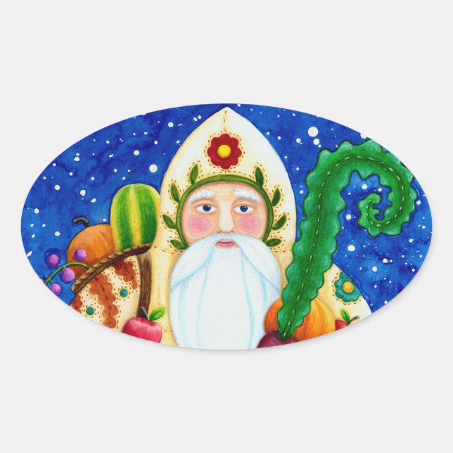 PEGATINA OVALADA BALTIMORE PRIMITIVO DE NAVIDAD DE PADRE CALIENTE (Anverso)