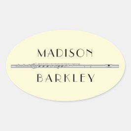 Pegatina Ovalada Banda de profesores de música flautista