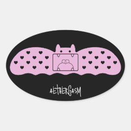 Pegatina Ovalada Banda rosada de bits versión 1